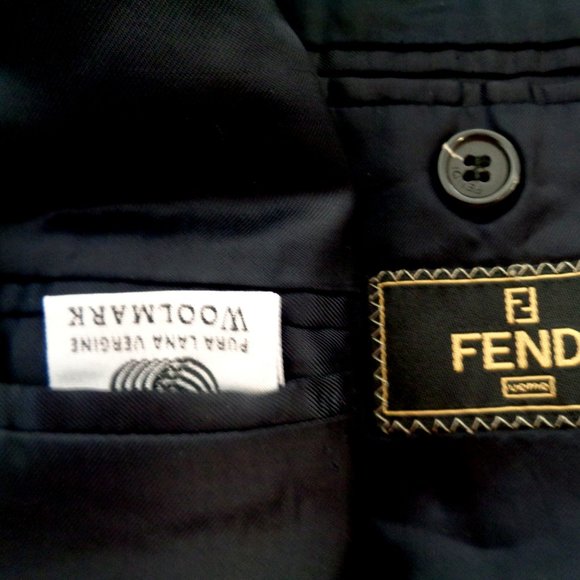 FENDI MEN NAVY BLUE SPORTS JACKET SIZE 37 R - Picture 12 of 12